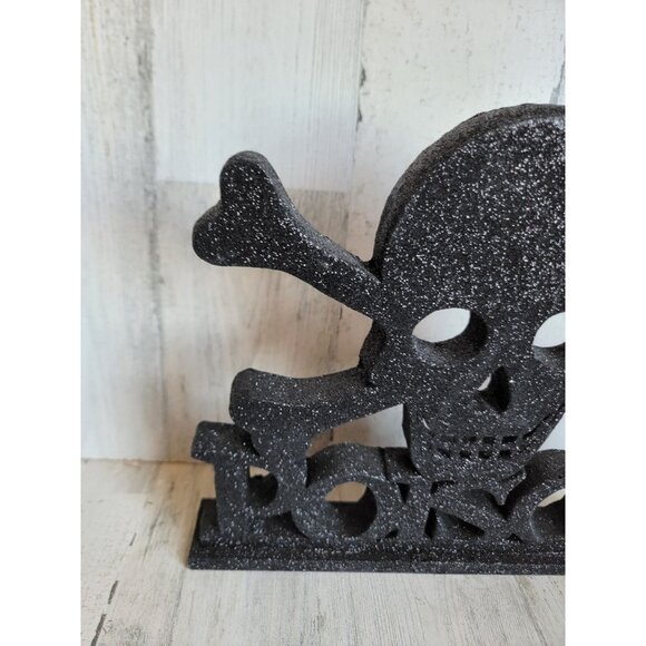 Glitter standing skull bones‎ poison black Halloween home decor - Picture 2 of 7
